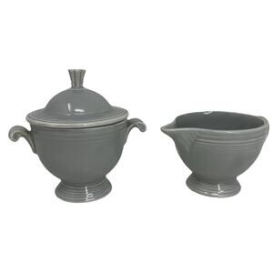 Vintage Fiesta fiestaware Gray Cream & Sugar